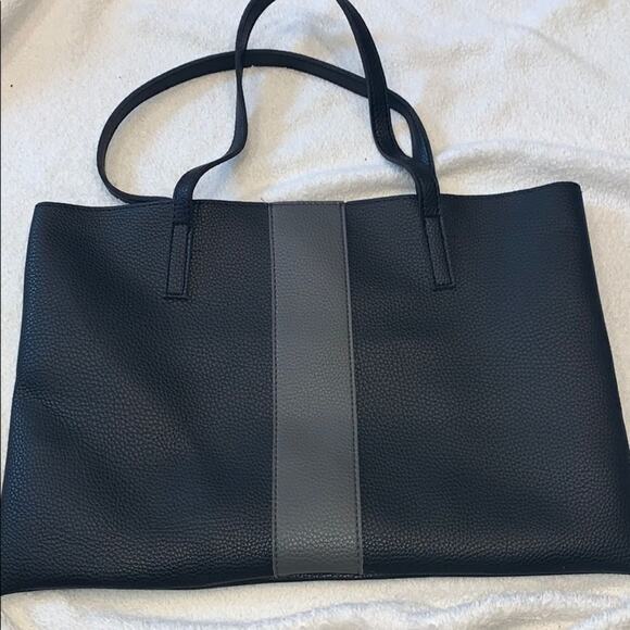 Vince Camuto black and gray striped leather tote | Sz OS - Picture 2 of 5